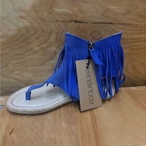 Koolaburra Vibrant Blue Fringe Sandals